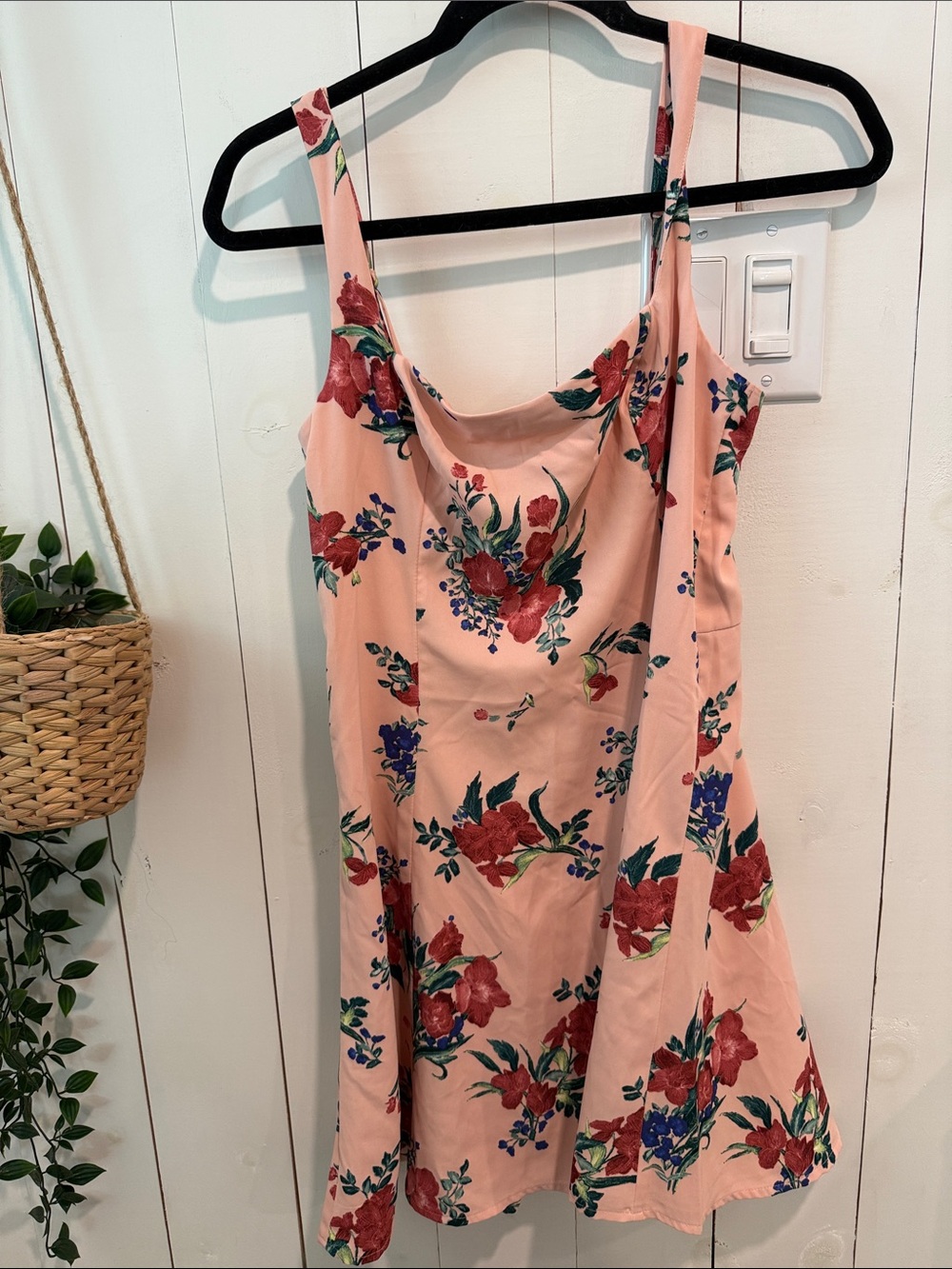 Abercrombie & Fitch Peach Floral Adjustable Slip Dress